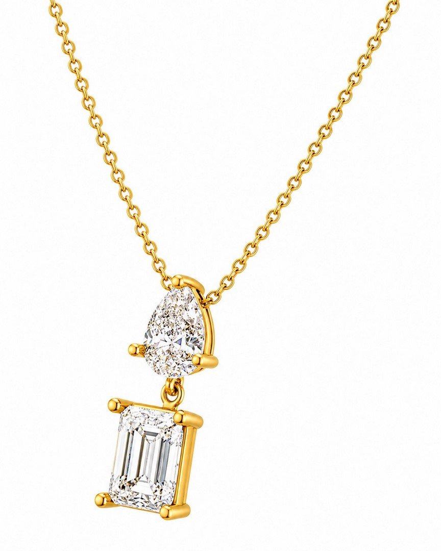 LG - 14K 1.47CT D-PENDANT WITH CHAIN LDS EME/PER P:0.47,E:1.00 CERTIFIED